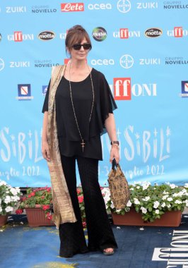 GiFFONI VALLE PİANA - 30 Temmuz 2022: Laura Morante Giffoni Film Festivali 2022 - 30 Temmuz 2022 Giffoni Valle Piana, İtalya.