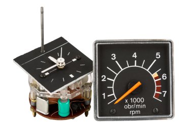 Automobile clock and tachometer clipart