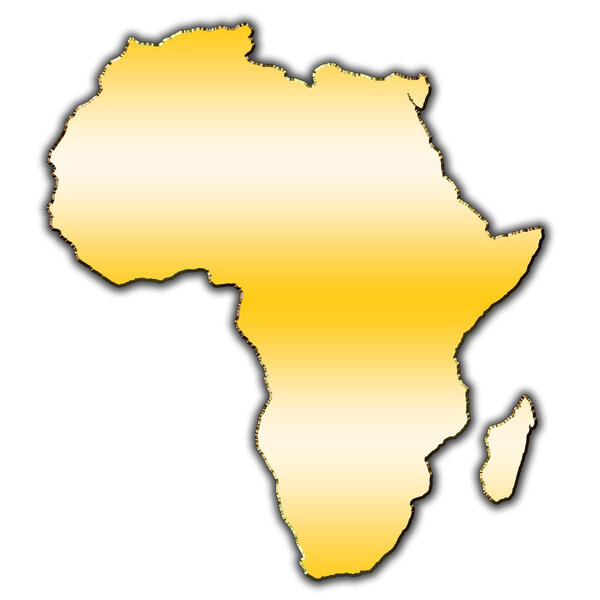 Outline map of Africa covered with gradient