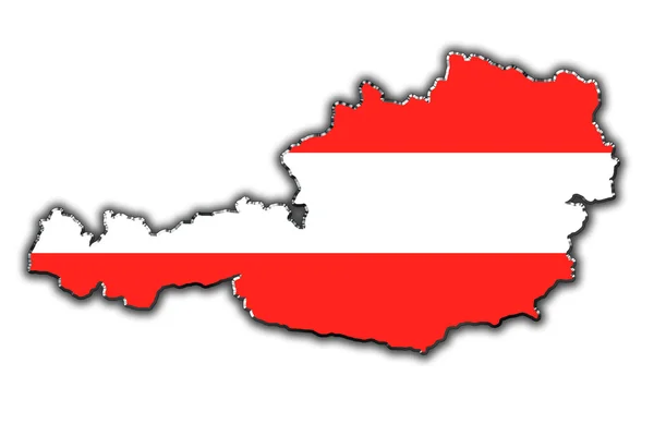 Стилизованная контурная карта Австрии — стоковое фото
