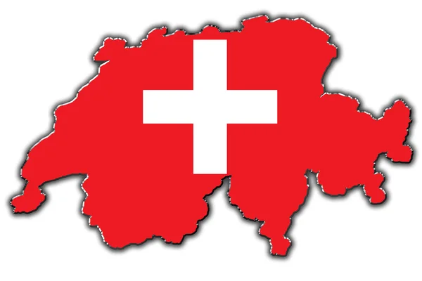 Mapa de contorno estilizado da Suíça — Fotografia de Stock