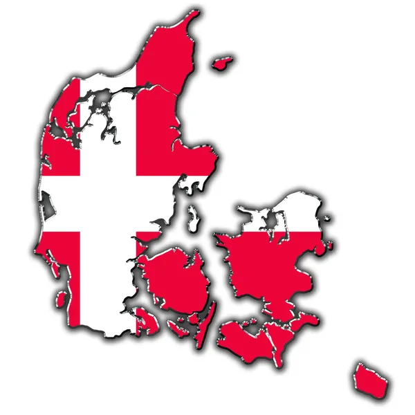 Stylizované vrstevnicová mapa Dánska — Stock fotografie
