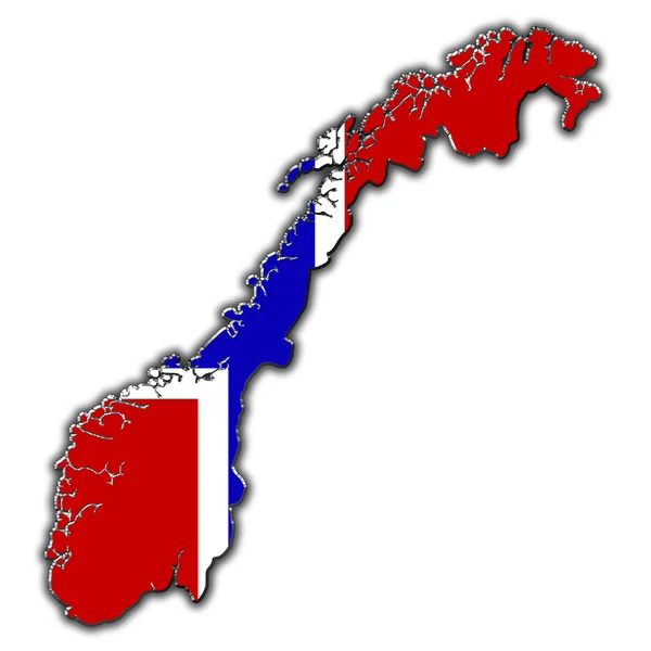 Mapa de contorno estilizado de Noruega — Foto de Stock