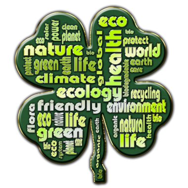 Cloud of words that describe aspects of ecology clipart