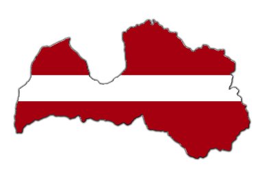 Letonya stilize dağılım haritası