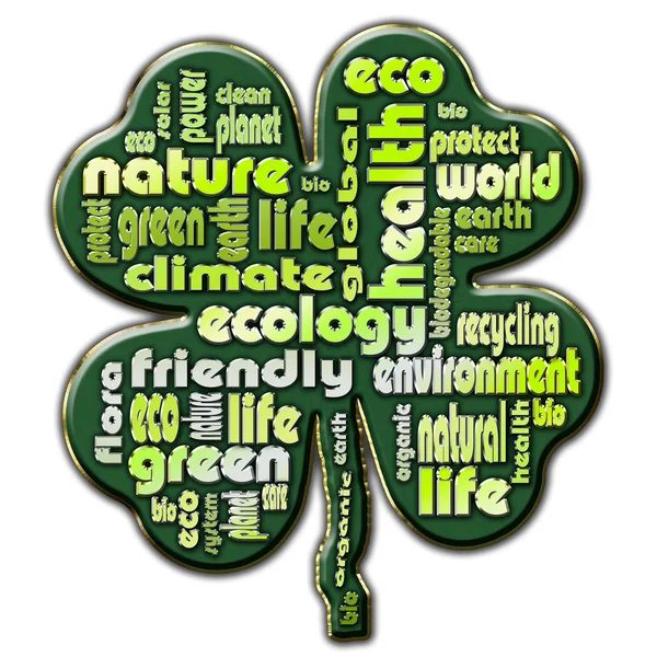 Cloud of words that describe aspects of ecology — Stock Photo, Image