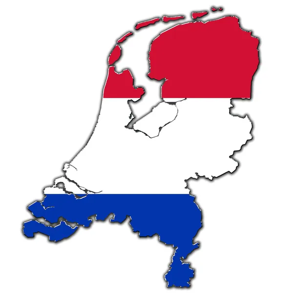 Stiliserade kontur karta över Nederländerna — Stockfoto