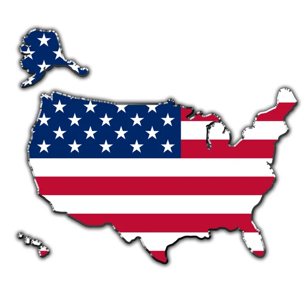 Gestileerde contour kaart van Verenigde Staten van Amerika — Stockfoto