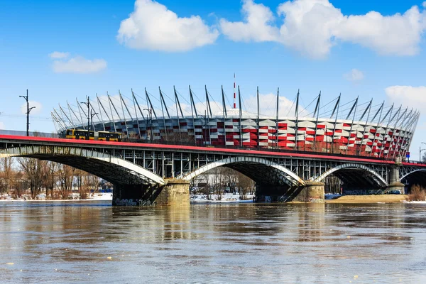 Ponte Poniatowski e Stadio Nazionale — Foto Stock