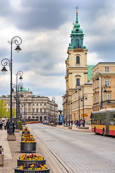 Historic Krakowskie Przedmiescie street in Warsaw