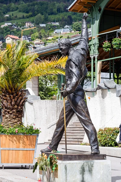 Freddie mercury socha v montreux, Švýcarsko — Stock fotografie