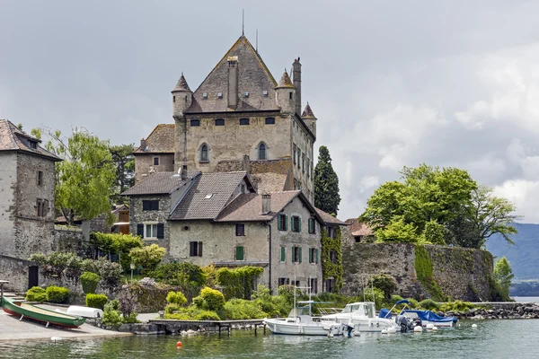 Yvoire Castle and houses — Stock Photo, Image