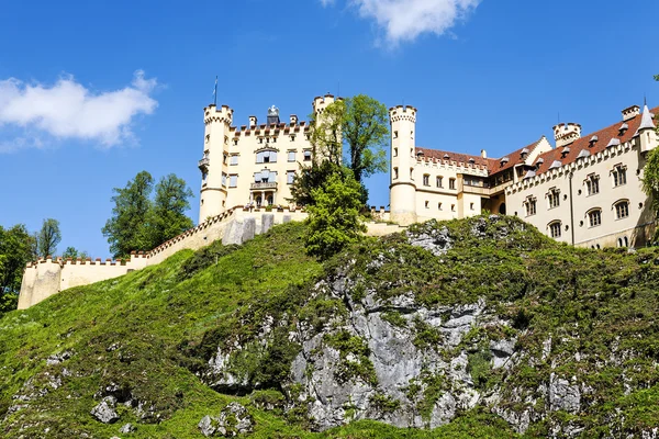 Hohenschwangau kastély a hegyen — Stock Fotó