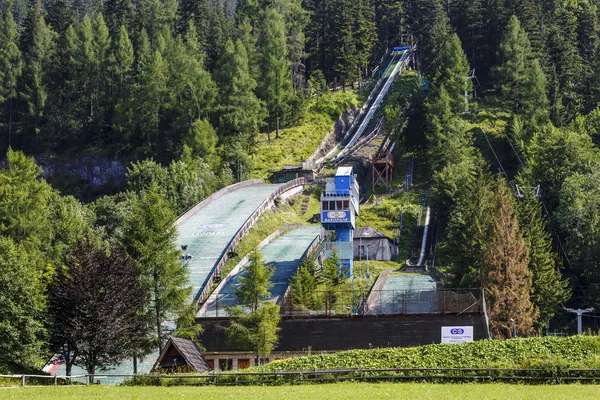 Complex of three ski jumps — Stock Photo, Image