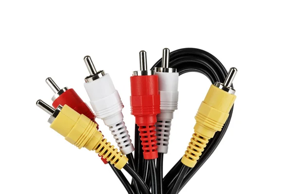 Audio video cable and plugs — Stock Photo, Image