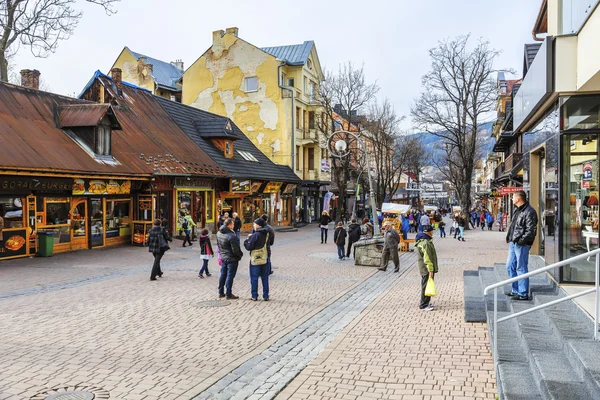 Krupowki street i zakopane — Stockfoto