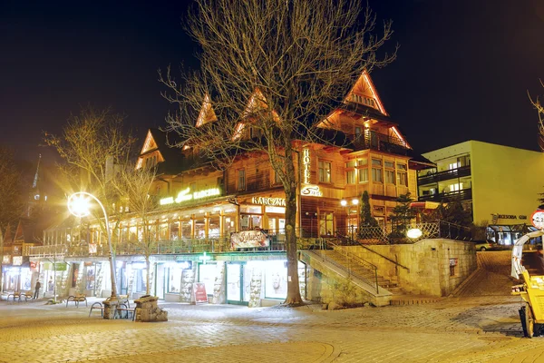 Sabala Hotel at night in Zakopane — Stock Photo, Image