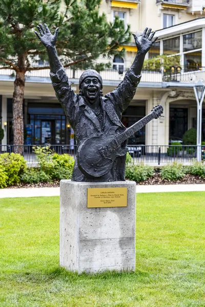 Standbeeld van en voor carlos santana, montreux — Stockfoto