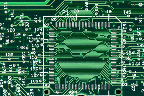 Placa de circuito impreso verde — Foto de Stock