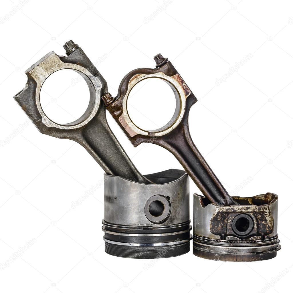 Two pistons and two connecting rods — Stock Photo © marek_usz 41866435