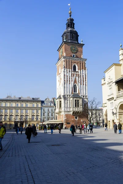 Torre Hall sulla Piazza del Mercato, Cracovia — Foto Stock