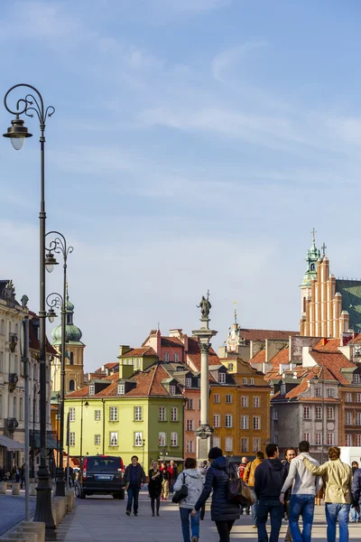 Kamienice na placu zamkowym w Warszawie — Zdjęcie stockowe