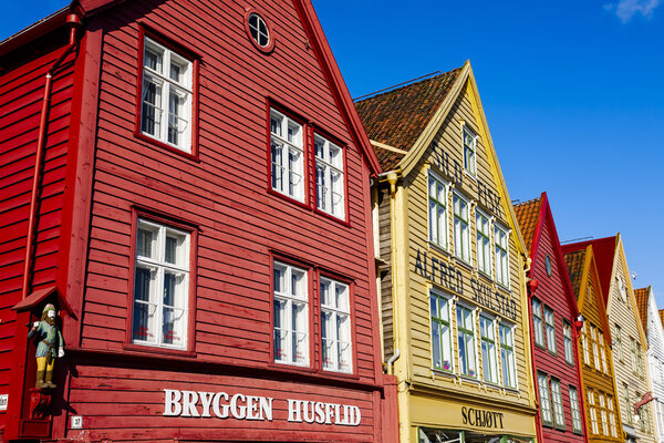 Wooden architecture of Bryggen at Bergen