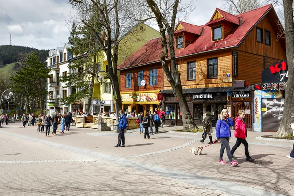 Rua krupowki em zakopane — Fotografia de Stock