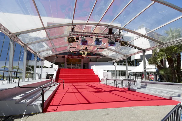 Stair covered with the red carpet, Cannes — Stock Photo, Image