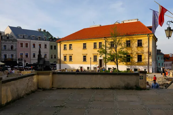 Lublin Polônia Setembro 2021 Praça Farze Cidade Velha Lugar Atualmente — Fotografia de Stock
