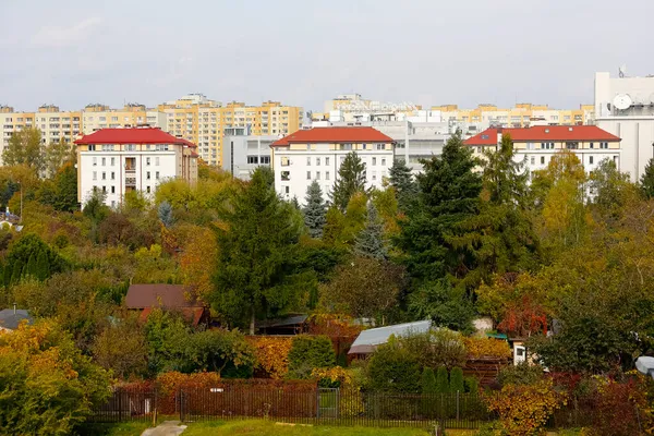 Варшава Польща Жовтня 2021 Житлові Будинки Багато Сімей Живуть Житловому — стокове фото