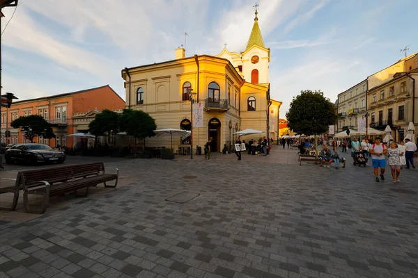 Lublin Polônia Setembro 2021 Casas Cidade Velha Uma Rota Pedonal — Fotografia de Stock