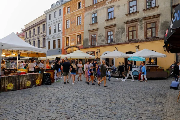 Люблін Польща Вересня 2021 Кулінарна Подія Відбувається Старій Міській Площі — стокове фото
