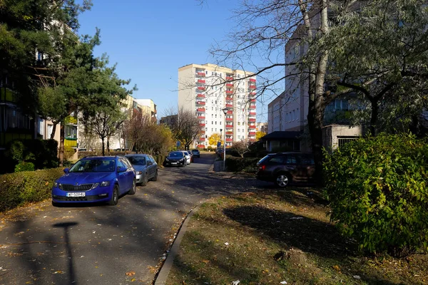 Warschau Polen November 2021 Wohnviertel Goclaw Mit Viel Vegetation Der — Stockfoto