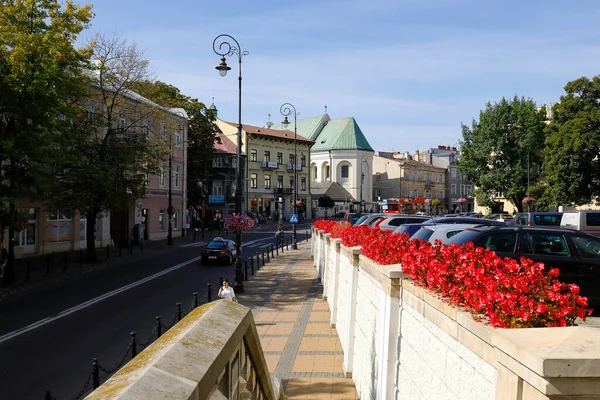 Lublin Polen September 2021 Gesamtansicht Einer Der Straßen Der Stadt — Stockfoto
