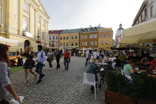Lublin Polska Września 2021 Rynku Starego Miasta Odbywa Się Impreza — Zdjęcie stockowe