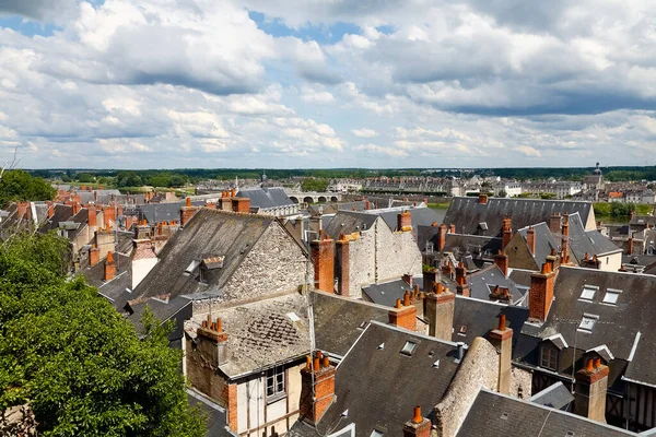 Blois France June 2010 Slate Roofs Densely Built Houses Village — стокове фото