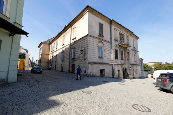 Lublin Poland September 2021 Old Tenement House Paved Street Part — Stock Photo, Image