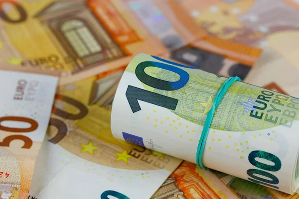 Avrupa Birliği Banknotları Euro Banknotları Kağıttan Değil Dayanıklılıklarını Artırmak Için — Stok fotoğraf