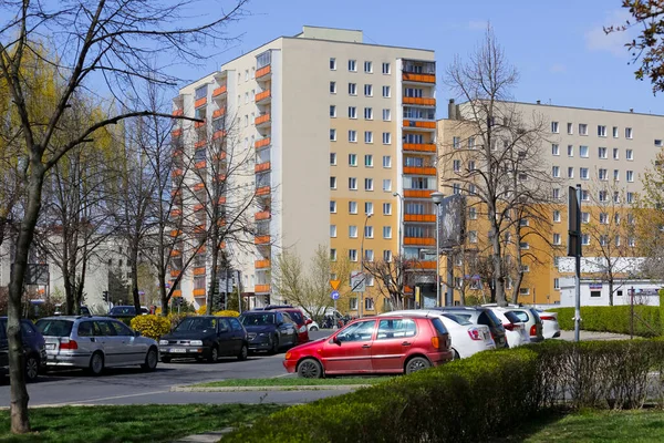 Varsavia Polonia Aprile 2022 Veduta Generale Degli Edifici Residenziali Più — Foto Stock