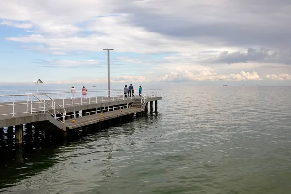 Gdynia Poland May 2022 Small Concrete Pier Waters Gdansk Bay — Stock Photo, Image