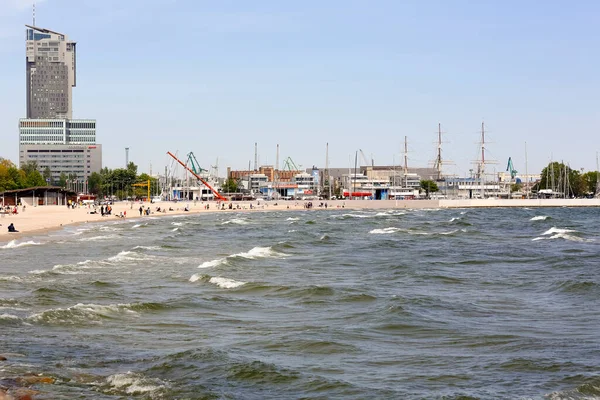 Gdyně Polsko Května 2022 Jižní Molo Přístavu Všemi Budovami Vidět — Stock fotografie