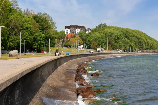 Gdynia Poland May 2022 Massive Reinforced Concrete Breakwater Separates Wide — Stock Photo, Image