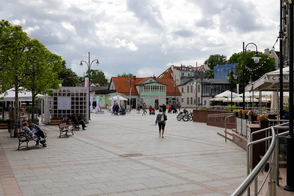 Sopot Poland May 2022 City Promenade Seen Cloudy Day Many — 스톡 사진