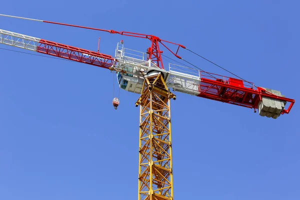Warsaw Poland April 2022 Fragment Tall Construction Crane Construction Site — Stockfoto