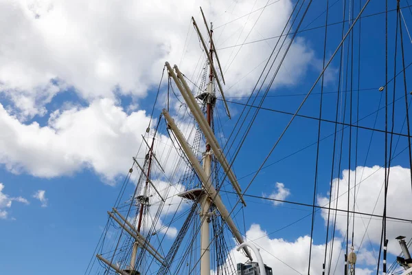 Gdynia Poland May 2022 Fragment Mast Rigging Tall Ship Dar — Fotografia de Stock