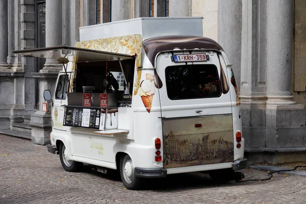 Bruges Belgium September 2022 Food Truck Van Which You Can — Stock Photo, Image