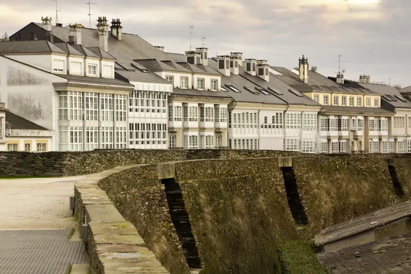 Detail of typical buildings in the city of Lugo, spain — Stock Photo, Image