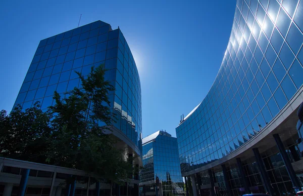 MADRID, SPAIN OCT 15: Modern building with glass architecture on — Stock Photo, Image