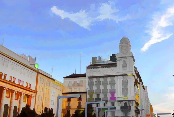 Soyut şehir binaları ile renk — Stok fotoğraf